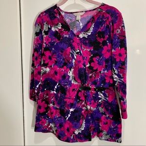 Pink and purple floral sweater